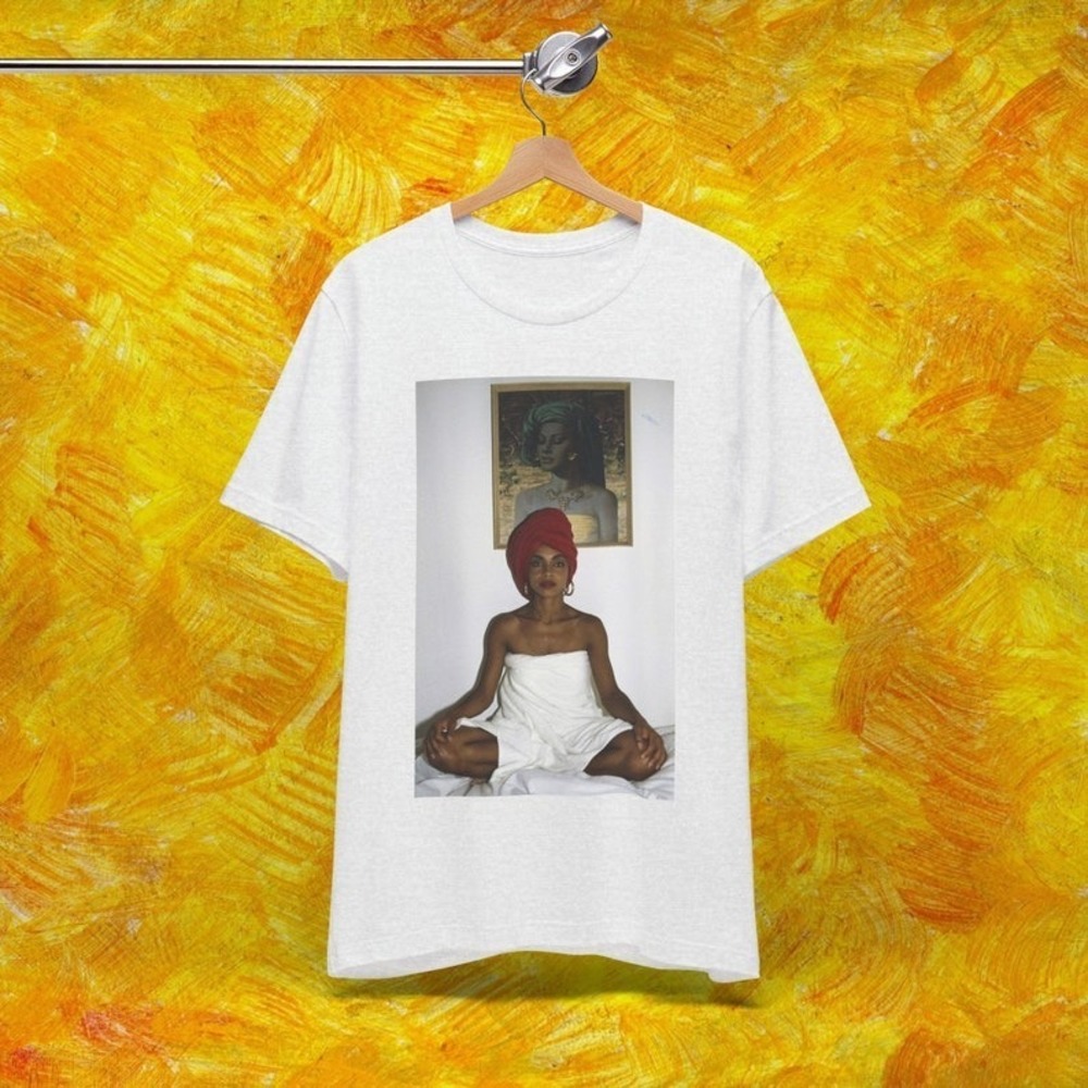 White Graphic Short Sleeve Tee with Red Accent
